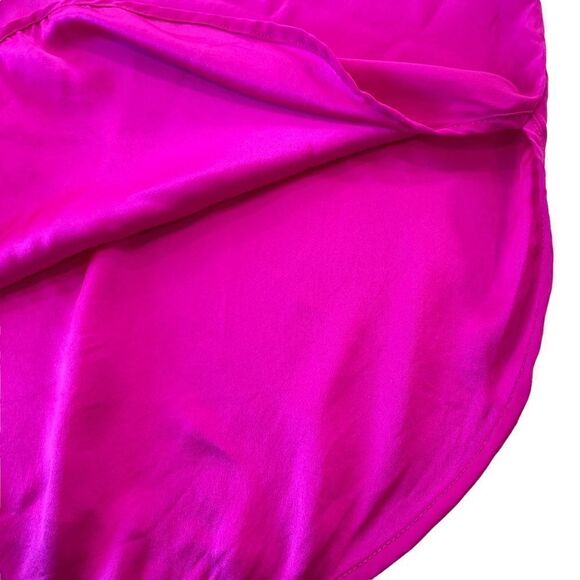 Amanda Uprichard Barbie Pink Silk Long Sleeve Sheath Mini Cocktail Dress, Small - Picture 7 of 12